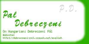 pal debreczeni business card